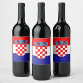 Kroatien-Flagge Weinetikett (Flaschen)