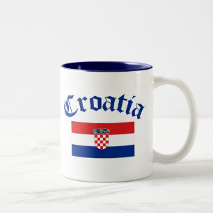 Kroatien-Flagge Zweifarbige Tasse
