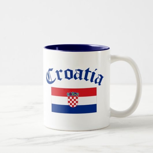 Kroatien-Flagge Zweifarbige Tasse (Rechts)