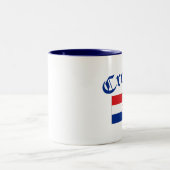 Kroatien-Flagge Zweifarbige Tasse (Mittel)
