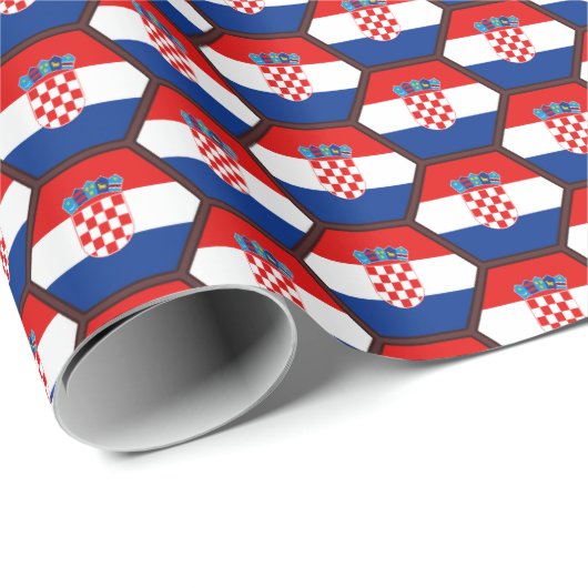 Kroatien-Flaggen-Bienenwaben-Packpapier Geschenkpapier (Rolleneckpunkt)