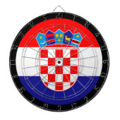 Kroatien Flaggen Dartboard & Darts / Spielbrett Dartscheibe (vorne)