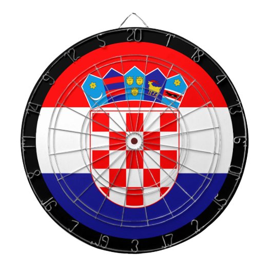 Kroatien Flaggen Dartboard & Darts / Spielbrett Dartscheibe (vorne)