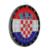 Kroatien Flaggen Dartboard & Darts / Spielbrett Dartscheibe (Vorderseite Links)