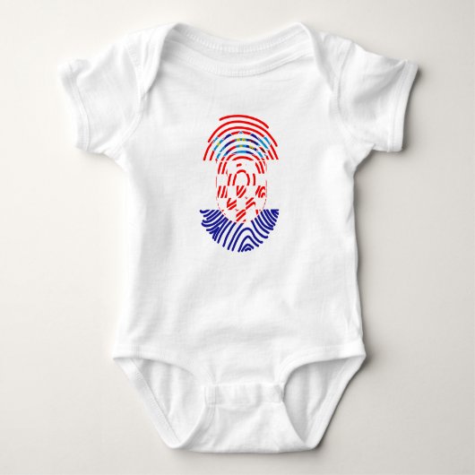 Kroatien Flaggen-Fingerabdruck Baby Strampler (Vorderseite)