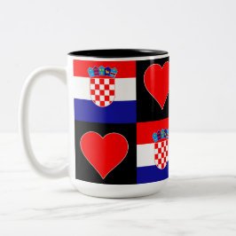Kroatien Flaggen Herz Muster Fun Patriotisch Kroat Zweifarbige Tasse