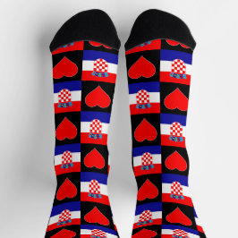 Kroatien Flaggen Herz-Muster Spaß Kroatien Stolz Socken