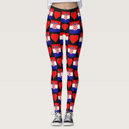 Kroatien Flaggen Herzmuster Niedliche pattern Patr Leggings