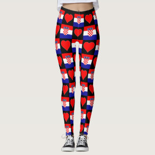 Kroatien Flaggen Herzmuster Niedliche pattern Patr Leggings