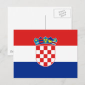 Kroatien Flaggen HR Hrvatska Postkarte (Vorne/Hinten)