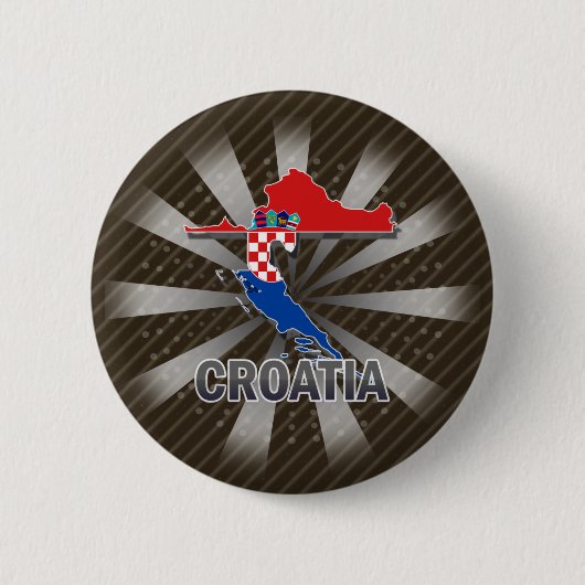 Kroatien-Flaggen-Karte 2,0 Button (Vorderseite)