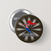 Kroatien-Flaggen-Karte 2,0 Button (Vorne & Hinten)