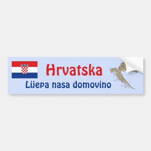 Kroatien Flaggen- und Kartenzeichen Autoaufkleber (Vorne)
