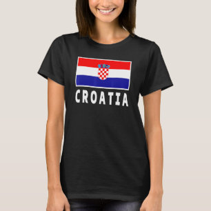 Kroatien Flaggen Vintager Stil Retro Kroatische Fu T-Shirt