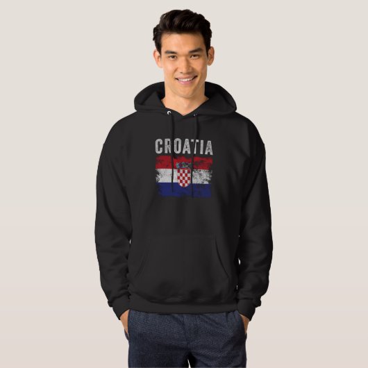 Kroatien - Flaggenangst - Kroatische Flagge Hoodie (Vorne ganz)