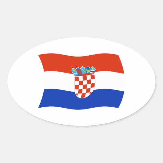 Kroatien Flaggenaufkleber Ovaler Aufkleber (Vorderseite)