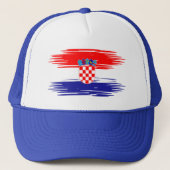 Kroatien-Flaggenhut – Patriotische Baseballmütze f Truckerkappe (Vorderseite)