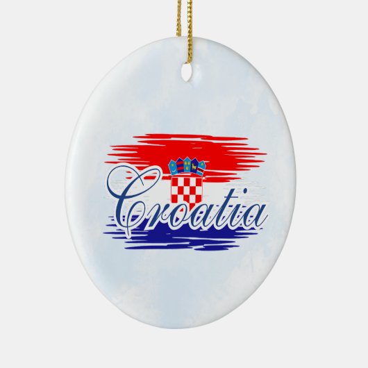 Kroatien-Flaggenkarte Keramik Ornament (Rechts)