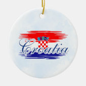 Kroatien-Flaggenkarte Keramik Ornament (Vorne)