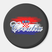 Kroatien-Flaggenkarte Magnet (Vorne)