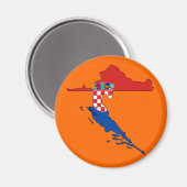 Kroatien-Flaggenkarte Magnet (Vorderseite/Rückseite)