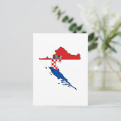 Kroatien-Flaggenkarte Postkarte (Stehend Vorderseite)