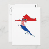 Kroatien-Flaggenkarte Postkarte (Vorne/Hinten)