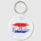 Kroatien-Flaggenkarte Schlüsselanhänger (Vorderseite)
