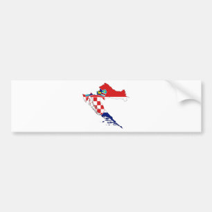 Kroatien-Flaggenkarte Stunde Hrvatska Autoaufkleber