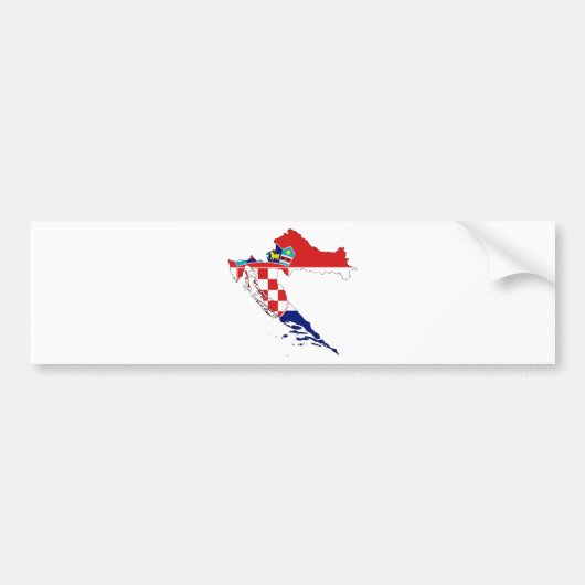 Kroatien-Flaggenkarte Stunde Hrvatska Autoaufkleber (Vorne)