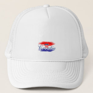 Kroatien-Flaggenkarte Truckerkappe