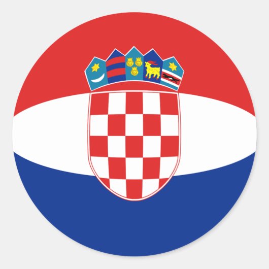 Kroatien Flaggenkennzeichnung Runder Aufkleber (Vorderseite)