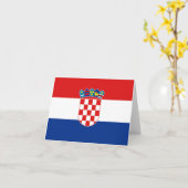 Kroatien Flaggennotecard Karte (Gelbe Blume)