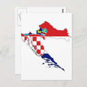 Kroatien Flaggenplan HR Hrvatska Postkarte (Vorne/Hinten)