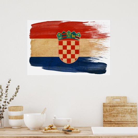 Kroatien Flaggenposter Poster (Küche)