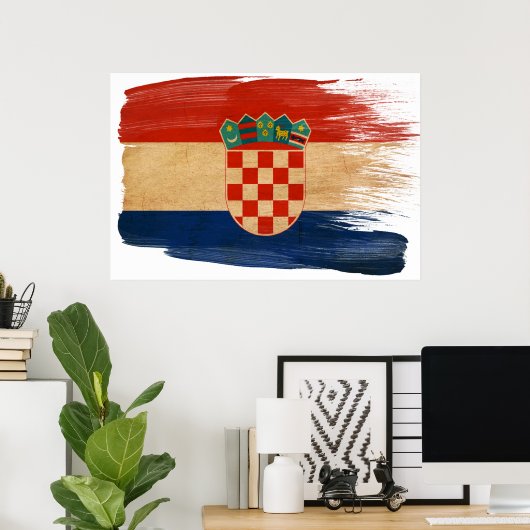 Kroatien Flaggenposter Poster (Heimbüro)