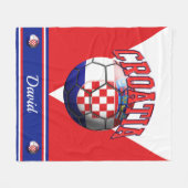Kroatien Flaggensoccer Ball | Name Fleecedecke (Vorderseite (Horizontal))