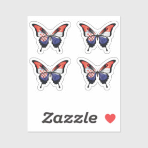 Kroatien Frack Butterfly Flag-Aufkleber Aufkleber