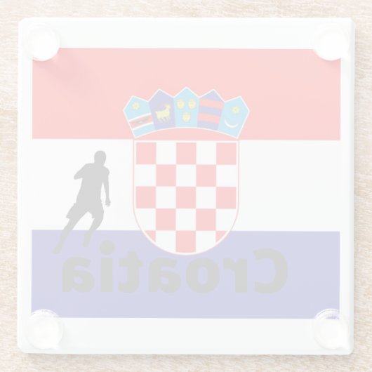 Kroatien Fußball Glasuntersetzer (Rückseite)