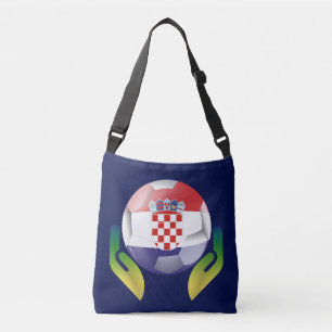 Kroatien Fußball in geschützten Händen Tragetaschen Mit Langen Trägern