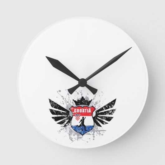 Kroatien-Fußball Runde Wanduhr (Vorderseite)