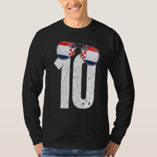 Kroatien Fußballspieler Nummer 10 Kroatische Flagg T-Shirt