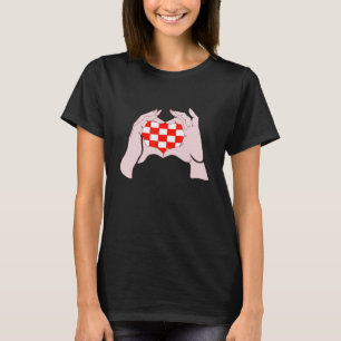 Kroatien Handzeichen Herz Liebe Kroatisch Pride Cr T-Shirt