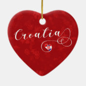 Kroatien Herz, Weihnachtsbaumschmuck, kroatisch Keramik Ornament (Hinten)