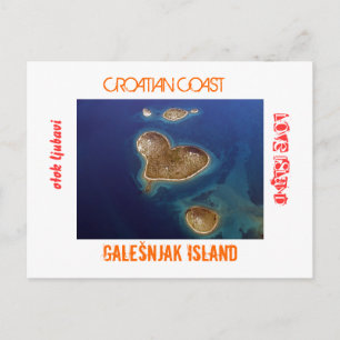 Kroatien - Herzförmige Insel Galešnjak Postkarte