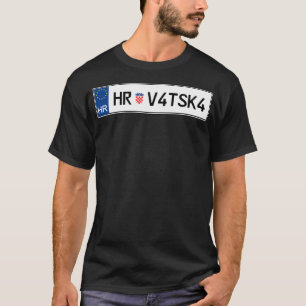 Kroatien Hrvatska Autoplatte T-Shirt