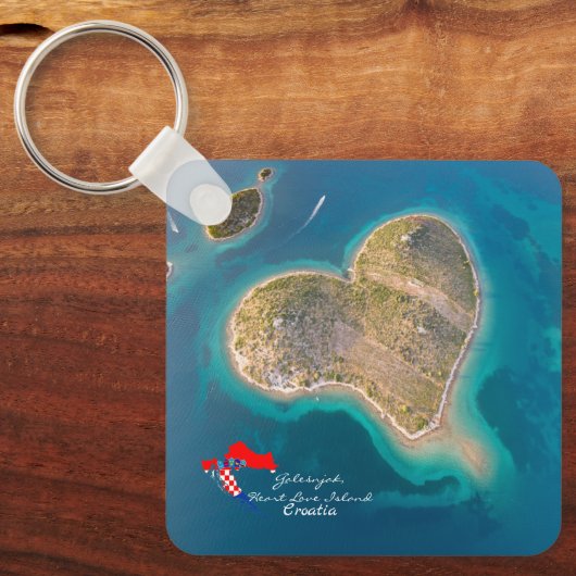 Kroatien | Hrvatska | Galešnjak, Herz-Liebe-Insel Schlüsselanhänger (Vorderseite)