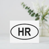 Kroatien (Hrvatska) Int'l Vehicle Reg. Code Postkarte (Stehend Vorderseite)