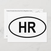 Kroatien (Hrvatska) Int'l Vehicle Reg. Code Postkarte (Vorne/Hinten)