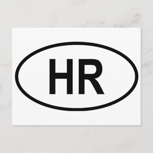 Kroatien (Hrvatska) Int'l Vehicle Reg. Code Postkarte (Vorderseite)